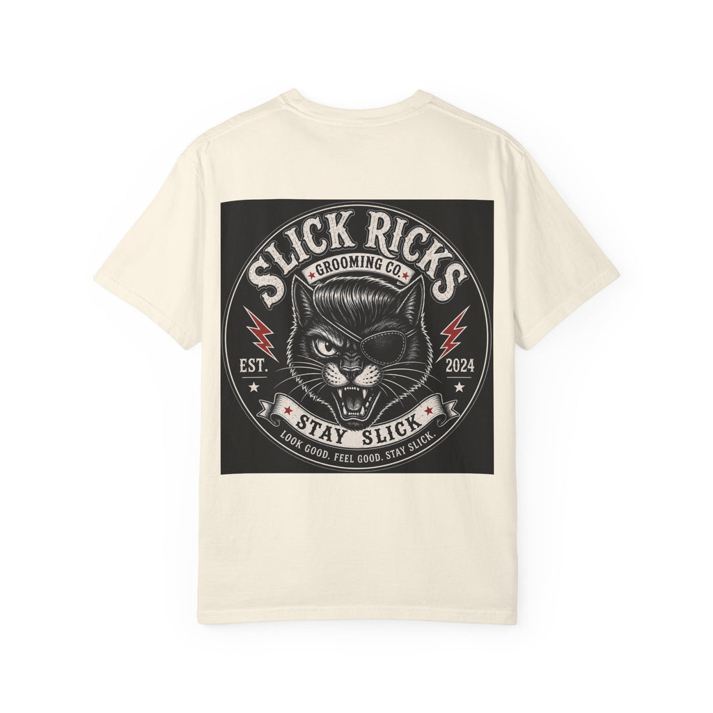 Slick Ricks Black Cat T-Shirt — Vintage Barber/Grooming Graphic Tee