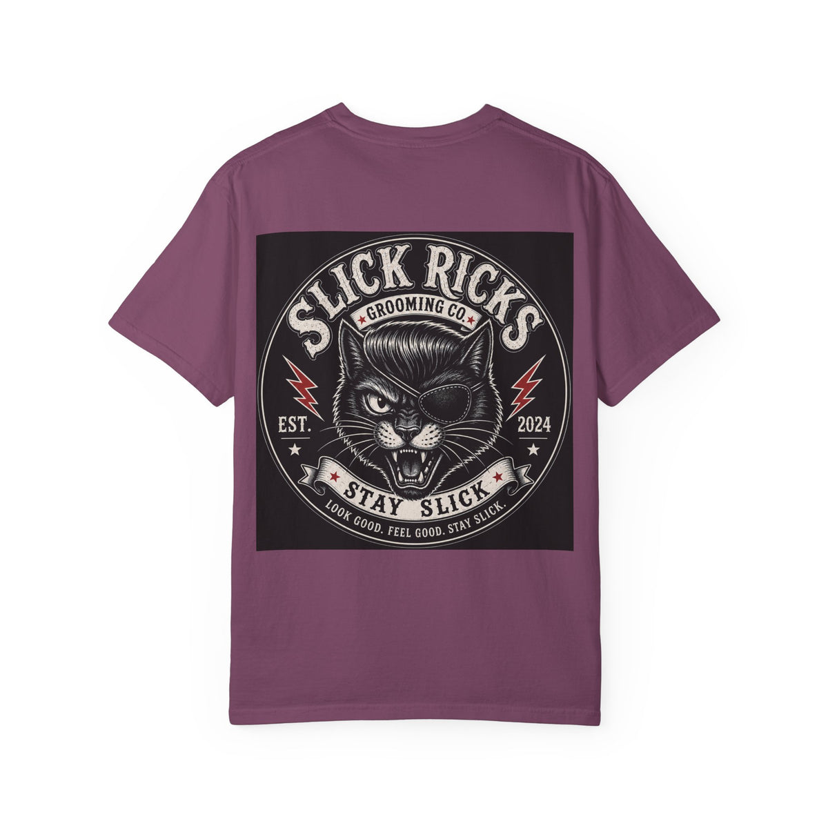 Slick Ricks Black Cat T-Shirt — Vintage Barber/Grooming Graphic Tee