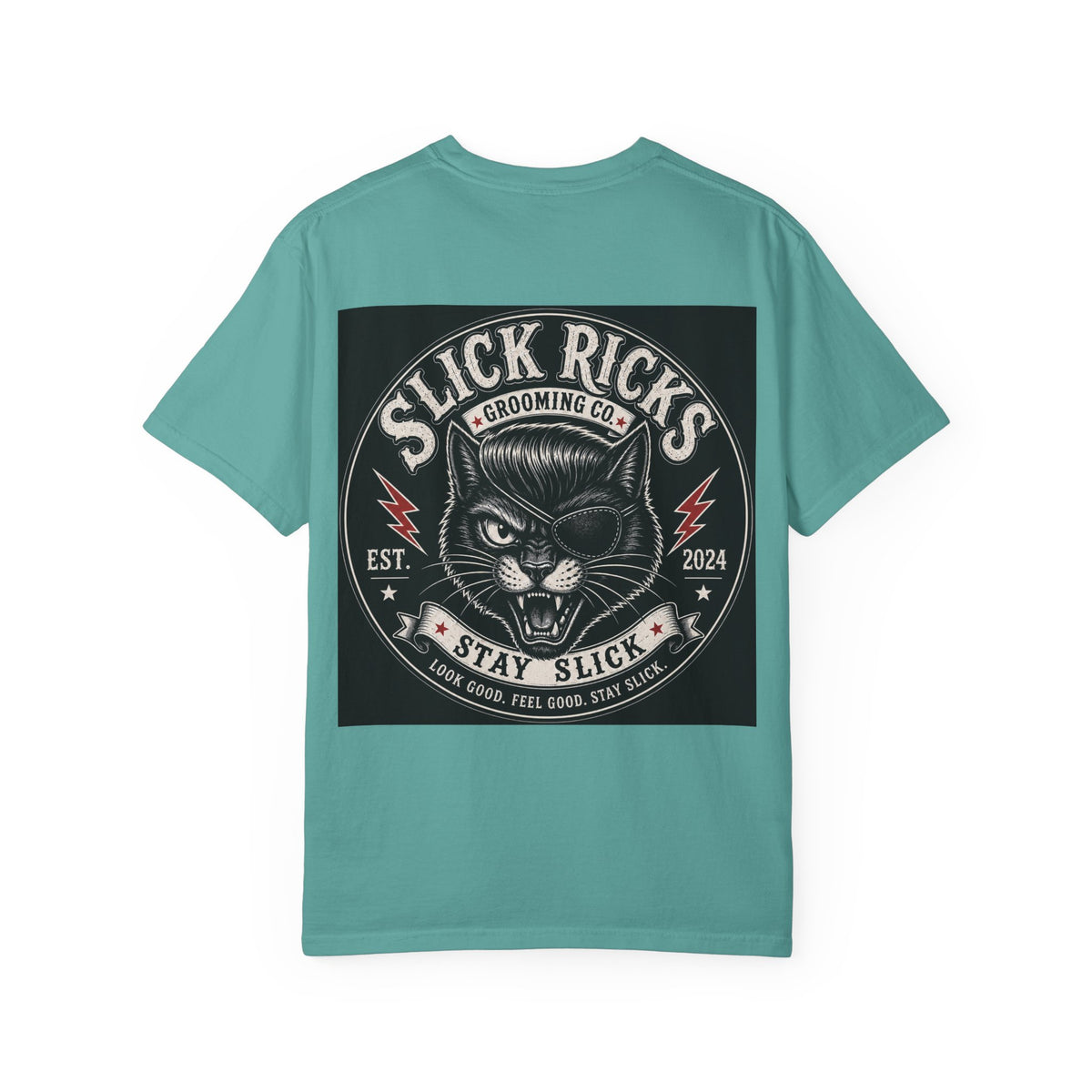 Slick Ricks Black Cat T-Shirt — Vintage Barber/Grooming Graphic Tee