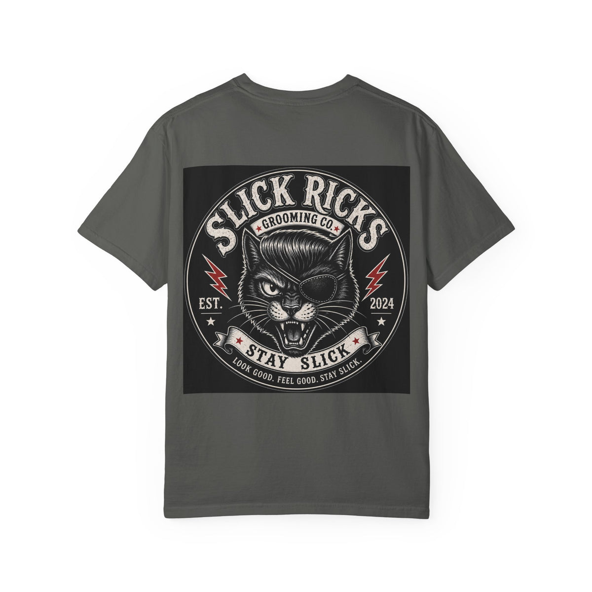 Slick Ricks Black Cat T-Shirt — Vintage Barber/Grooming Graphic Tee
