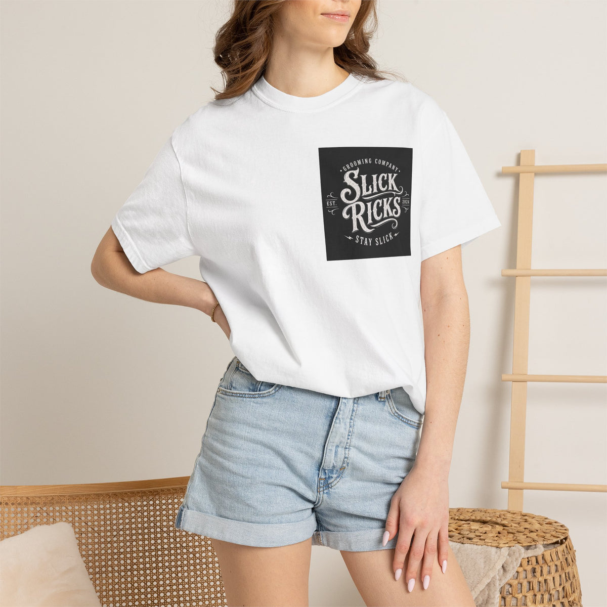 Slick Ricks Black Cat T-Shirt — Vintage Barber/Grooming Graphic Tee