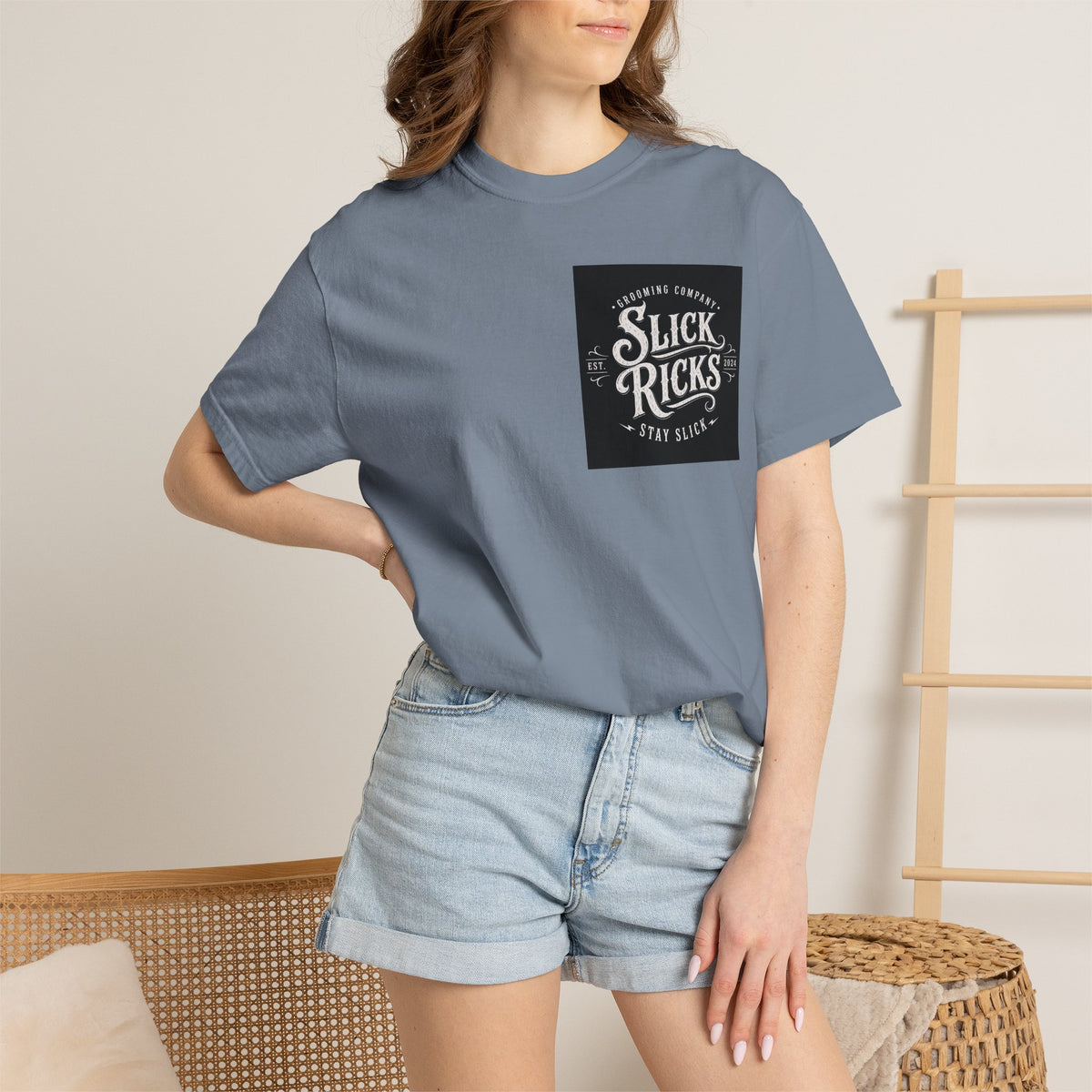 Slick Ricks Black Cat T-Shirt — Vintage Barber/Grooming Graphic Tee