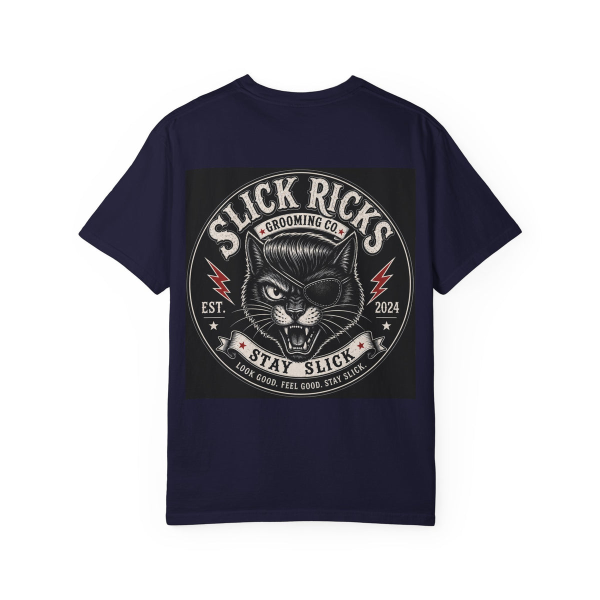 Slick Ricks Black Cat T-Shirt — Vintage Barber/Grooming Graphic Tee