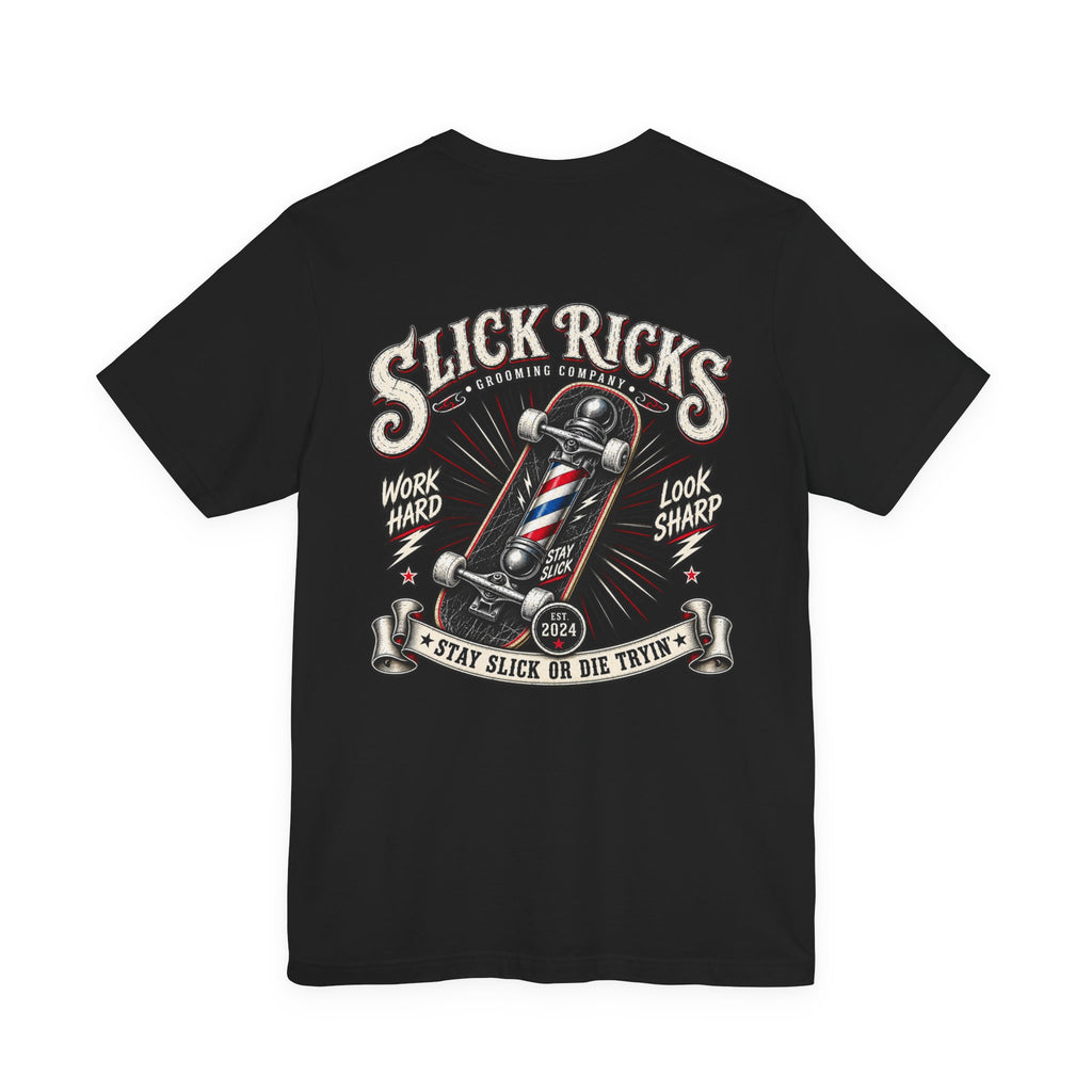 Copy of Slick Ricks Barber Pole Shirt | Vintage Barbershop Graphic Tee