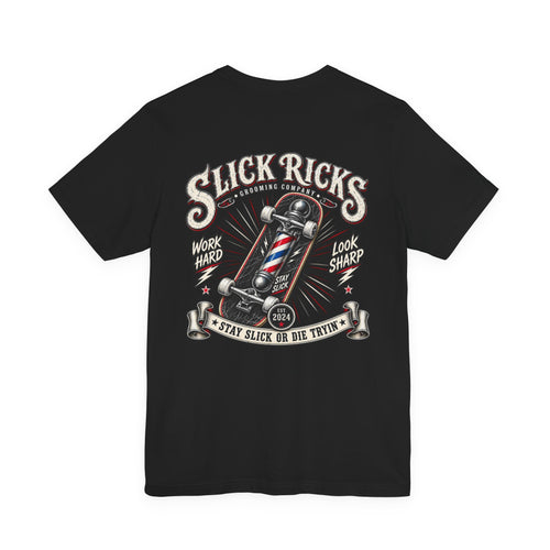 Copy of Slick Ricks Barber Pole Shirt | Vintage Barbershop Graphic Tee