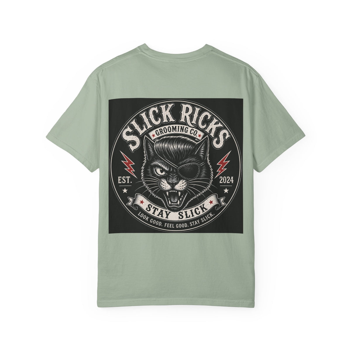 Slick Ricks Black Cat T-Shirt — Vintage Barber/Grooming Graphic Tee