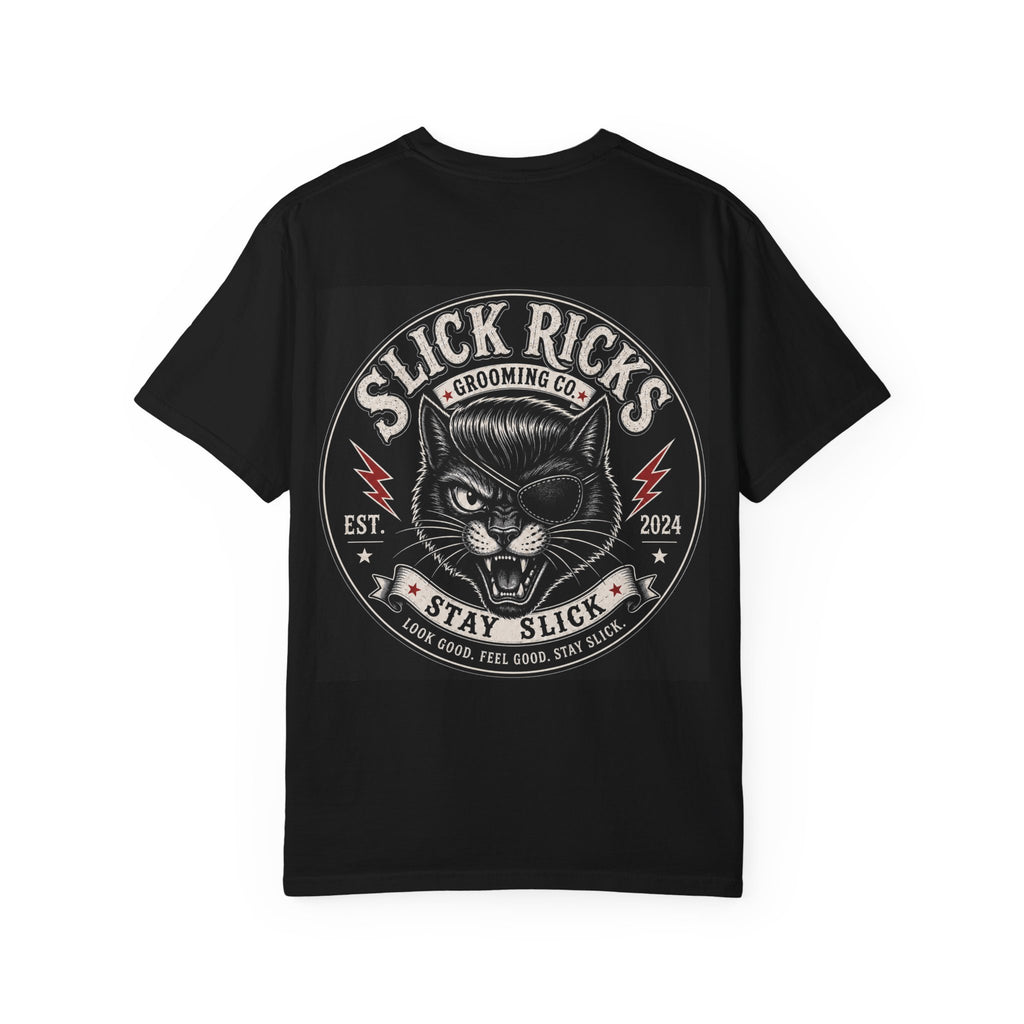 Slick Ricks Black Cat T-Shirt — Vintage Barber/Grooming Graphic Tee