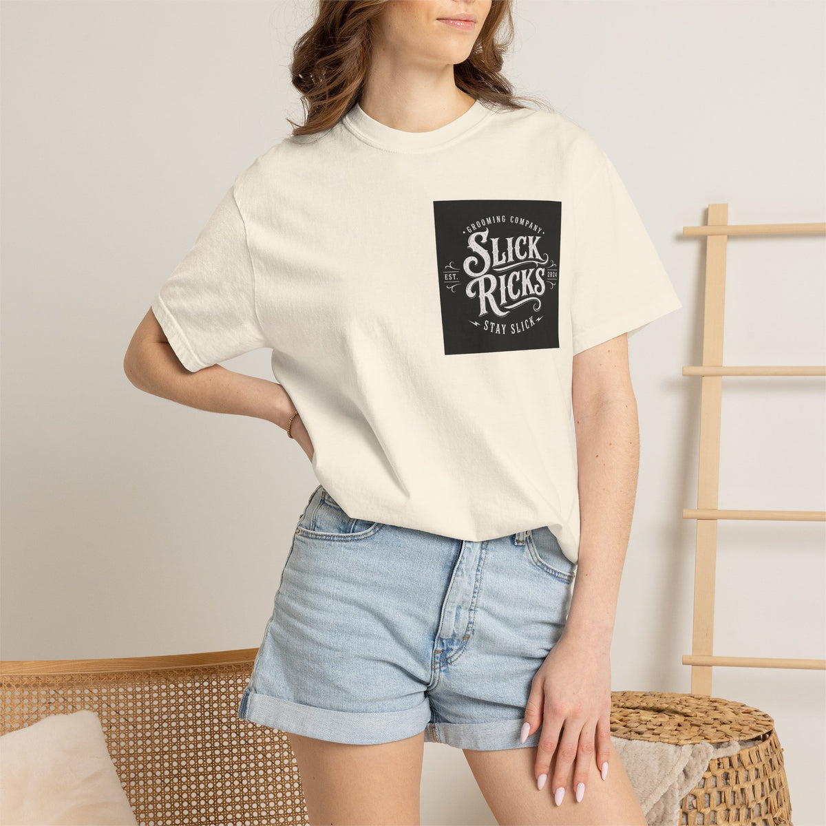 Slick Ricks Black Cat T-Shirt — Vintage Barber/Grooming Graphic Tee
